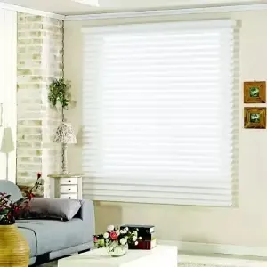 Triple Blinds - Elegant fabric vanes between sheer layers