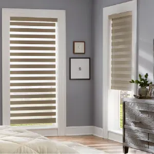 Zebra Dual Blinds - Modern alternating sheer and solid fabric panels